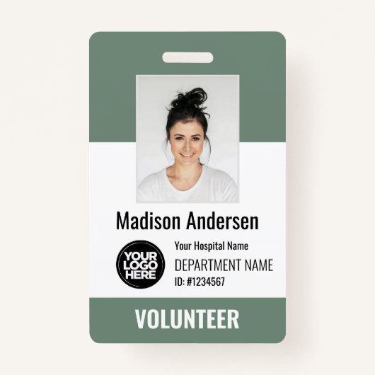 Volunteer Photo ID Badges with Clip or Lanyard (Voorkant)