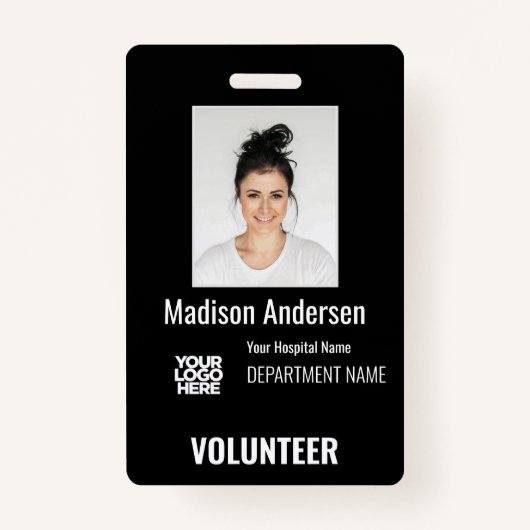Volunteer Photo ID Badges with Clip or Lanyard (Voorkant)