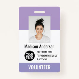 Volunteer Photo ID Badges with Clip or Lanyard