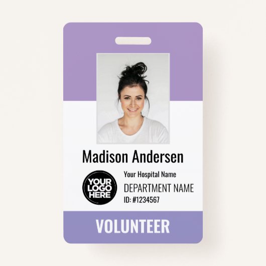 Volunteer Photo ID Badges with Clip or Lanyard (Voorkant)