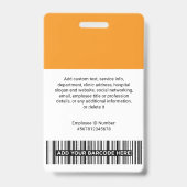 Volunteer Photo ID Badges with Clip or Lanyard (Back)