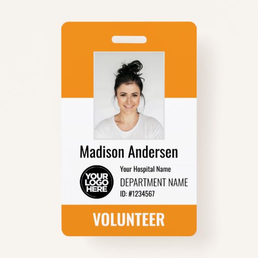 Volunteer Photo ID Badges with Clip or Lanyard (Voorkant)