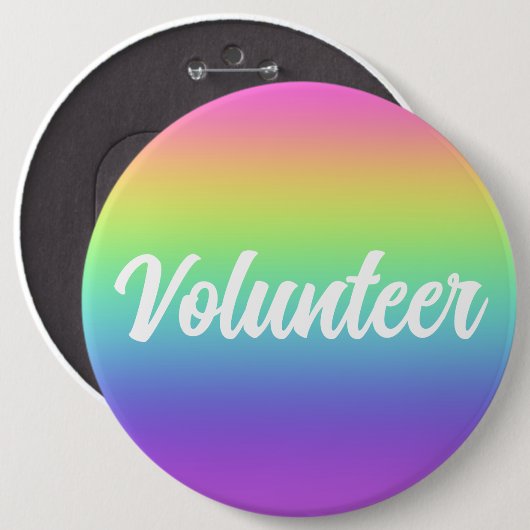 Volunteer Rainbow Gradient Button (Voorkant /achterkant)