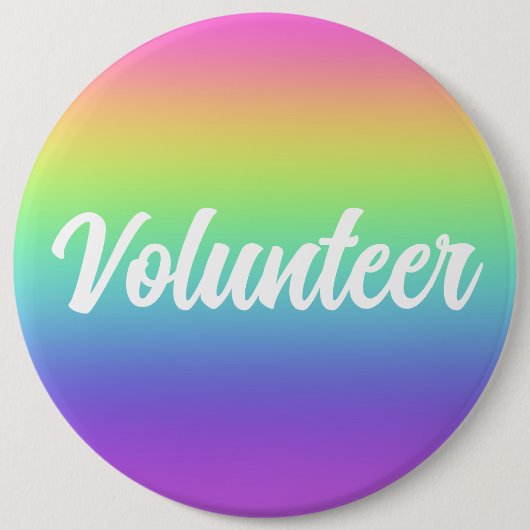 Volunteer Rainbow Gradient Button (Voorkant)
