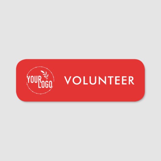 Volunteer Red of elke Logo voor zakelijke kleuren Naamplaatje (Voorkant)