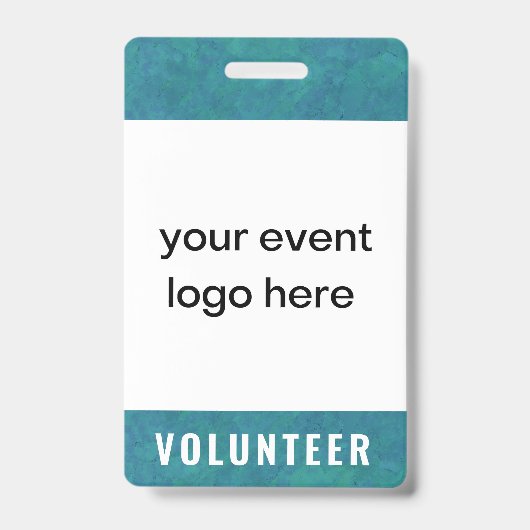 Volunteer Staff Event Badge Teal (Voorkant)