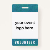 Volunteer Staff Event Badge Teal (Voorkant)