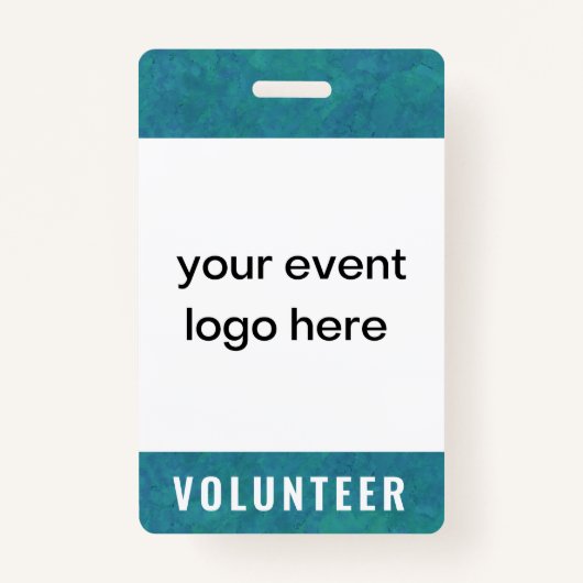Volunteer Staff Event Badge Teal (Voorkant)