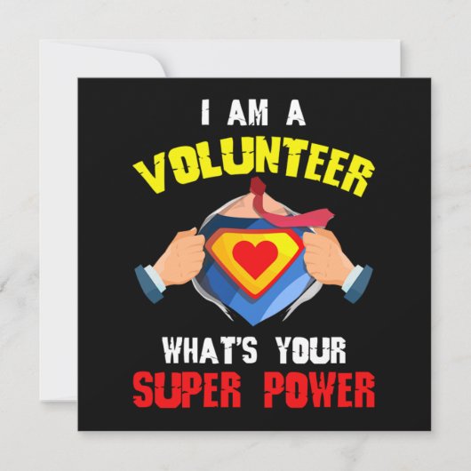 Volunteer Superpower Volunteering Volunteers Rescu Kaart (Voorkant)