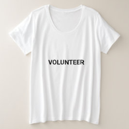 Volunteer zwart-wit eenvoudig elegant modern grote maat t-shirt