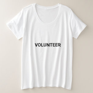 Volunteer zwart-wit eenvoudig elegant modern grote maat t-shirt
