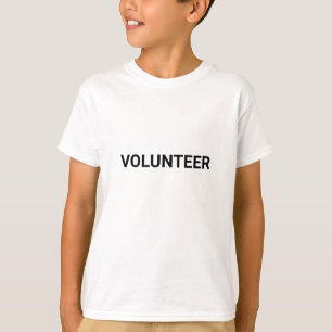 Volunteer zwart-wit eenvoudig elegant modern t-shirt