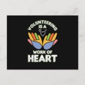 Volunteering Is A Work Of Heart Volunteer Voluntee Briefkaart (Voorkant)
