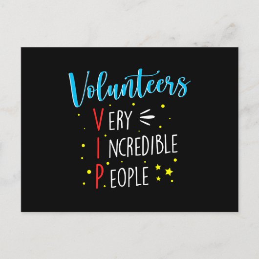Volunteers VIP-vrijwilliger voor vrijwilligerswerk Briefkaart (Voorkant)