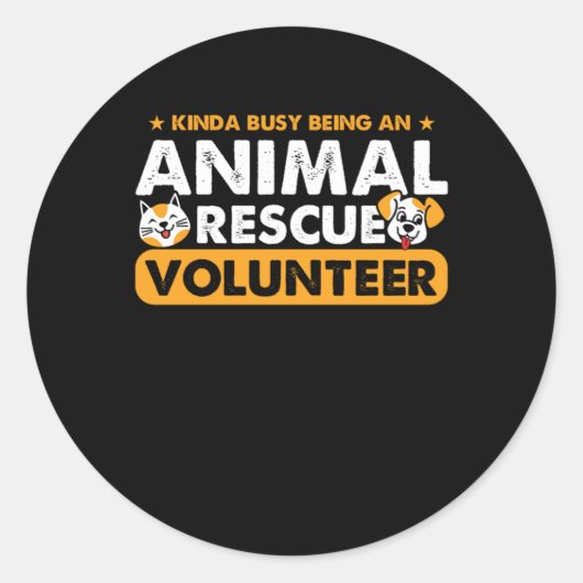 Volunteers voor dierenredding, ch ronde sticker (Voorkant)