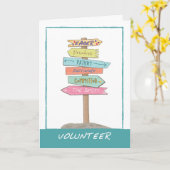 Volunter Appreciation and Bedankt Signs Kaart (Gele Bloem)