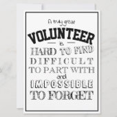 Volunter Appreciation Dank u het manuscript witte  Kaart (Voorkant)