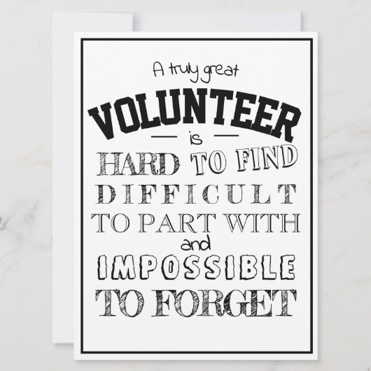 Volunter Appreciation Dank u het manuscript witte  Kaart (Voorkant)