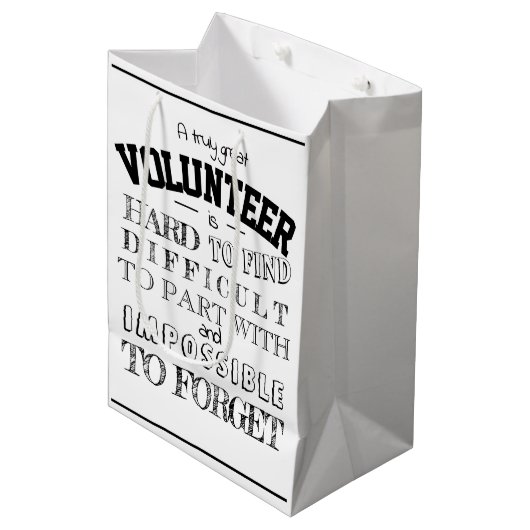 Volunter Appreciation Dank u het manuscript witte  Medium Cadeauzakje (Voorkant Gekanteld)