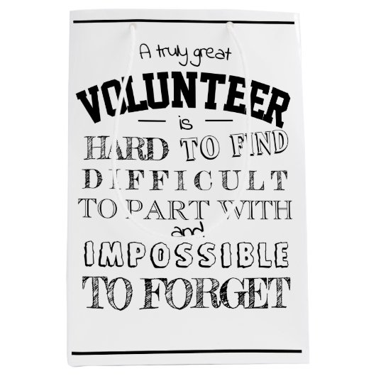 Volunter Appreciation Dank u het manuscript witte  Medium Cadeauzakje (Voorkant)