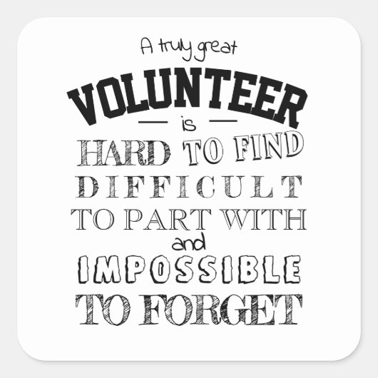 Volunter Appreciation Dank u het manuscript witte  Vierkante Sticker (Voorkant)