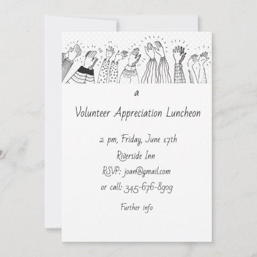 Volunter Appreciation Luncheon Modern Simple Kaart (Achterkant)
