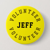 Volunter Name Badge Personalized Yellow Ronde Button 7,6 Cm (Voorkant)