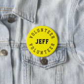 Volunter Name Badge Personalized Yellow Ronde Button 7,6 Cm (In situ)
