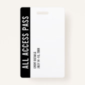 Volununteer Black & White Event Staff All Access Badge (Achterkant)