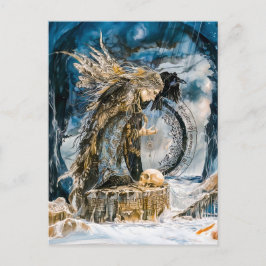 Völva, de ziener van de Noordse profetie Feestdagenkaart