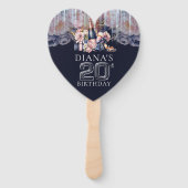 Volwassen 20e verjaardag foto gepersonaliseerd handwaaier (Voorkant)