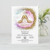 Volwassen Aangepaste Digitaal Goud 40e Verjaardag Kaart (Staand voorkant)