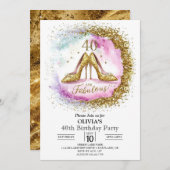 Volwassen Aangepaste Digitaal Goud 40e Verjaardag Kaart (Voorkant / Achterkant)