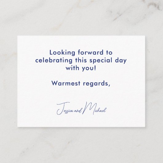 VOLWASSEN ALLEEN bruiloft korenbloem Reverie Informatiekaartje (Achterkant)