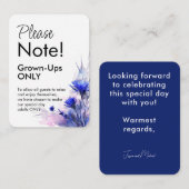 Volwassen alleen korenbloem Reverie Informatiekaartje (Voorkant / Achterkant)