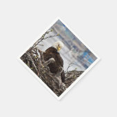 Volwassen Bald Eagle met eaglets Servetten (Hoek)