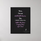 Volwassen ballet Dancer Bleek Plum/White Text Lg. Canvas Afdruk (Voorkant)