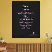 Volwassen ballet Dancer Bleek Plum/White Text Lg. Canvas Afdruk (Insitu (Woonkamer))