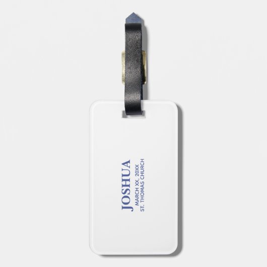 , volwassen Baptisme Dove Bagagelabel (Achterkant verticaal)