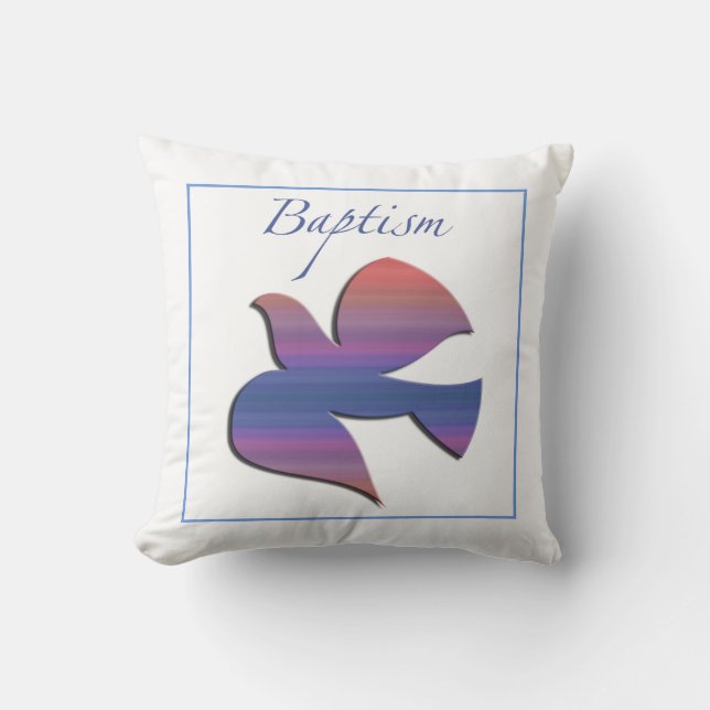 , volwassen Baptisme Dove Kussen (Voorkant)