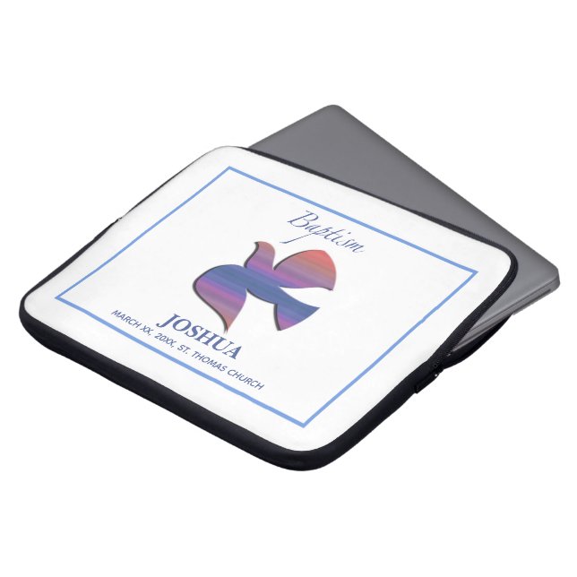 , volwassen Baptisme Dove Laptop Sleeve (Voorkant top)