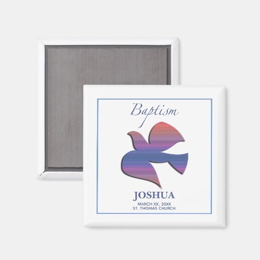 , volwassen Baptisme Dove Magneet (Voorkant / Achterkant)