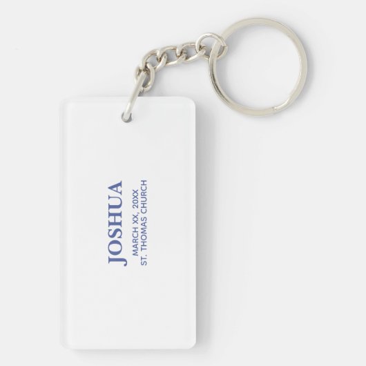 , volwassen Baptisme Dove Sleutelhanger (achterkant)