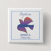 , volwassen Baptisme Dove Vierkante Button 5,1 Cm (Voorkant)