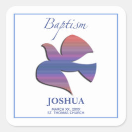 , volwassen Baptisme Dove Vierkante Sticker