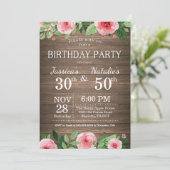 Volwassen Bloemen Rustiek Gezamenlijk Verjaardagsf Kaart (Staand voorkant)