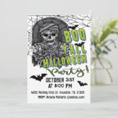 Volwassen Boo Y'all Skelet Mummy Halloween Party Kaart (Staand voorkant)