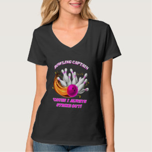 Volwassen Bowling Kapitein Rollin' Bowlers strikke T-shirt