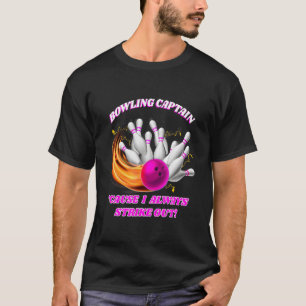 Volwassen Bowling Kapitein Rollin' Bowlers strikke T-shirt