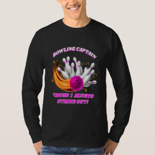 Volwassen Bowling Kapitein Rollin' Bowlers strikke T-shirt